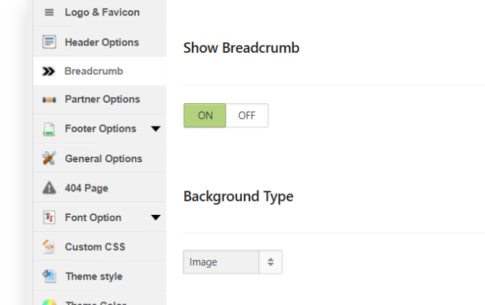 Flexible <em>theme options</em> panel